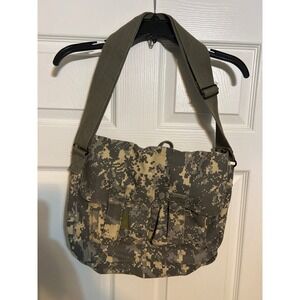 Unbranded Digital Camo Canvas Messenger Bag Grey Tan Military Tactical Satchel